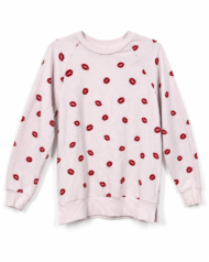 Pink Red Lip Print Sweatshirt