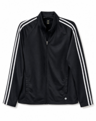 Xersion Women's XL Black White Stripe Full Zip Track Jacket