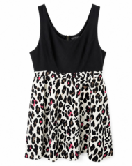 Forever 21+ 3X Black Leopard Print Fit & Flare Sleeveless Dress