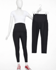 Bundle of 2 Black Over-Belly Full-Panel Maternity Leggings