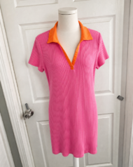 Pink & Orange Ribbed Knit Mini Dress